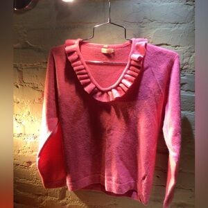 Saks Fifth Avenue Pink Ruffle Sweater